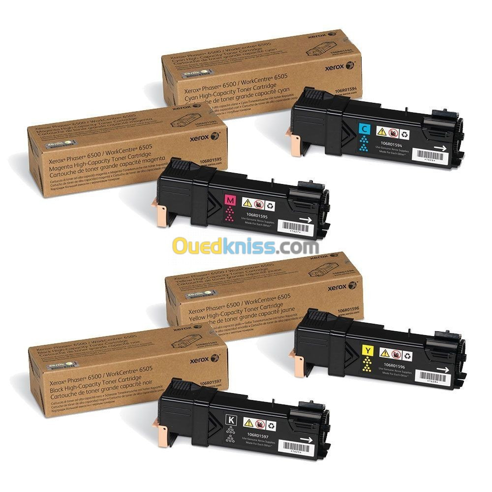 PACK TONER XEROX ORIGINAL WORKCENTRE 6505 / 6500 NOIR + 03 COULEUR