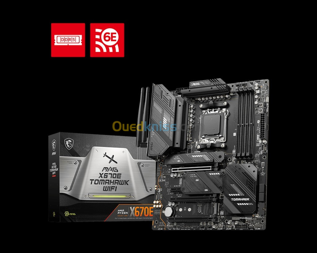 MSI MAG X670E TOMAHAWK WIFI ATX Socket AM5 4x DDR5 - M.2 PCIe 5.0 - USB 3.2 - PCI-Express 5.0 16x