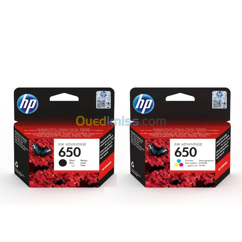 Cartouche HP 650 PACK - INK ADVANTAGE - NOIR+CYAN+YELLOW+MAGENTA - ORIGINAL 