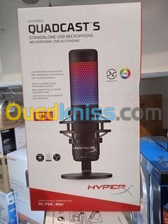 Hyper X QuadCast S Microphone Autonome - Quatre Diagrammes Polaires - Rétroéclairage RGB