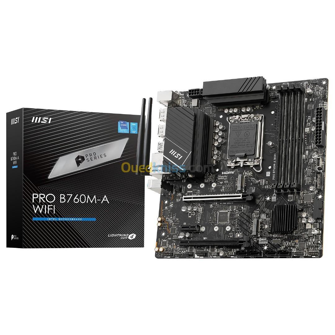 MSI PRO B760M-A WIFI Micro ATX Socket 1700 Intel B760 Express - 4x DDR5 - M.2 PCIe 4.0