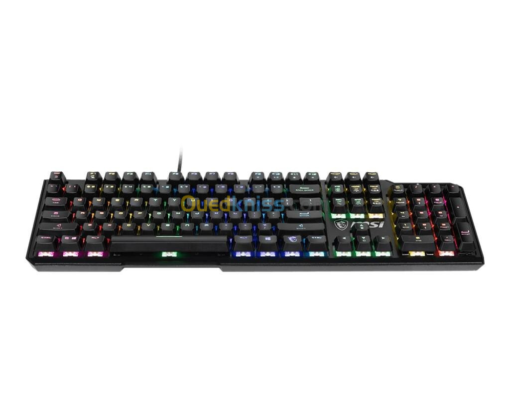 MSI VIGOR GK41 - FULL MECHANICAL KEYBOARD - FRANÇAIS AZERTY- KAILH RED - LED RGB - USB 2.0 - black