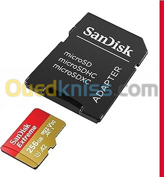 SanDisk Extreme MicroSDXC UHS-I 256 Go Avec Adaptateur, Jusqu'à 190 Mo/S