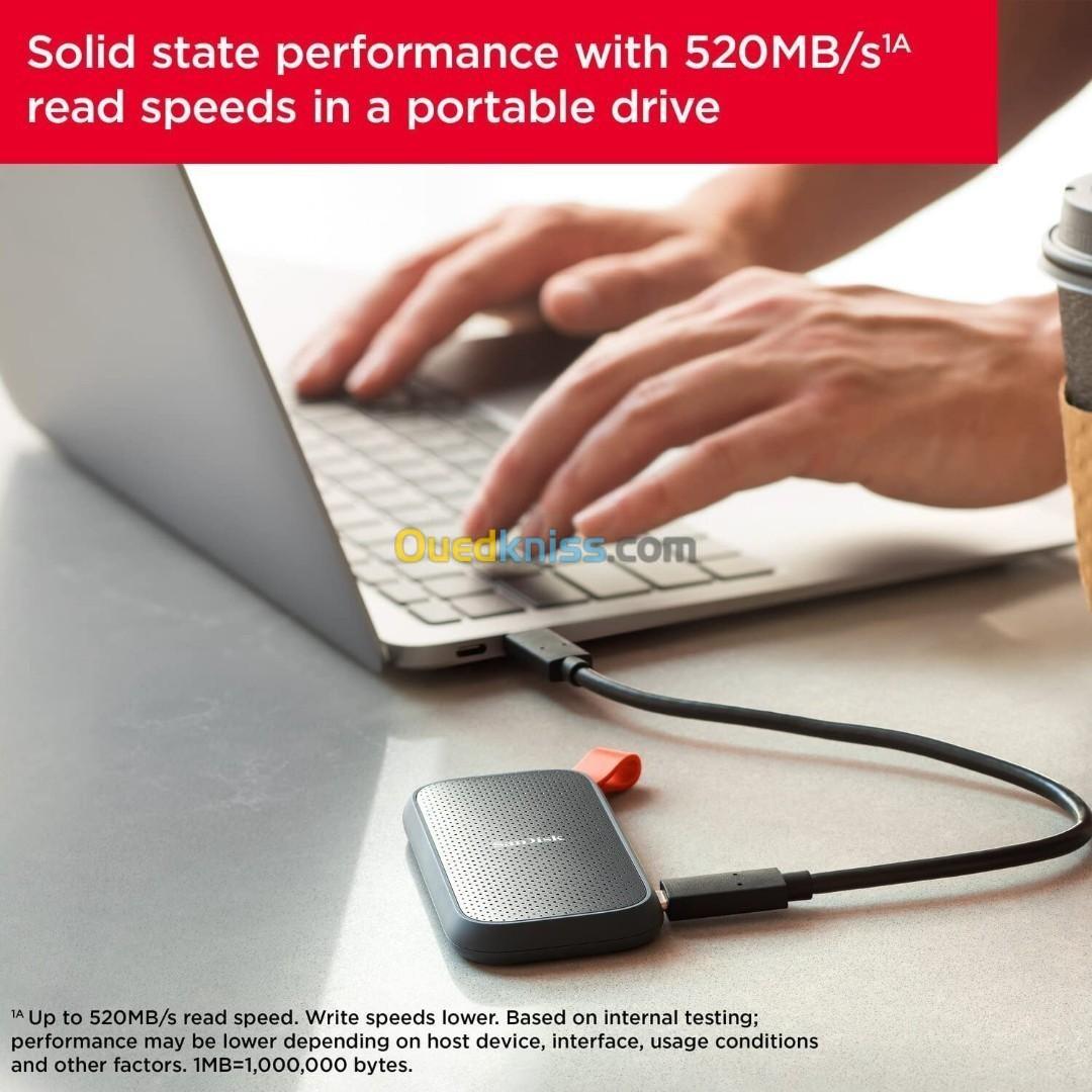 SanDisk 2 To SSD Externe Portable Type-C USB 3.2 Vitesse De Lecture Jusqu'à 520 Mo/S