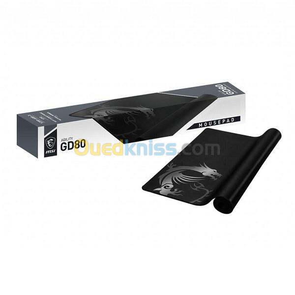 MSI AGILITY GD80 - TAPIS DE SOURIS GAMING XXL - ULTRA-LARGE - ANTIDÉRAPANTE - 1200X600 - NOIR