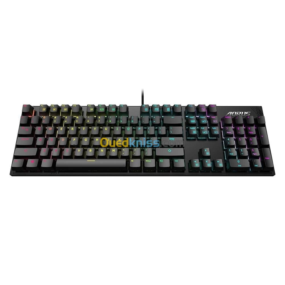 GIGABYTE AORUS K1 RGB FUSION - CLAVIER MECANIQUE FILARE - RÉTROÉCLAIRÉ RED - ANTI-GHOSTING - USB