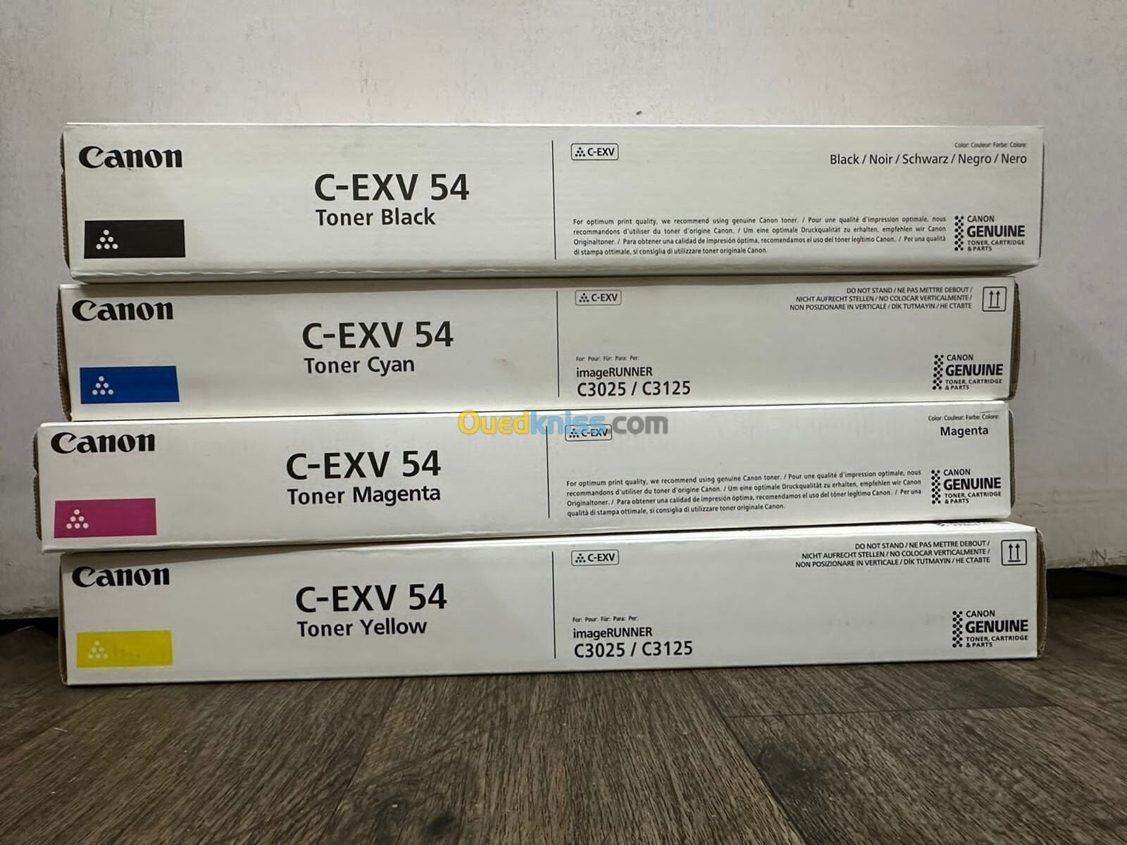 JEU TONER CANON C-EXV 54 ORIGINAL - 15500 PAGES - 4 COULEUR NOIR - JAUNE - CYAN - MAGENTA 