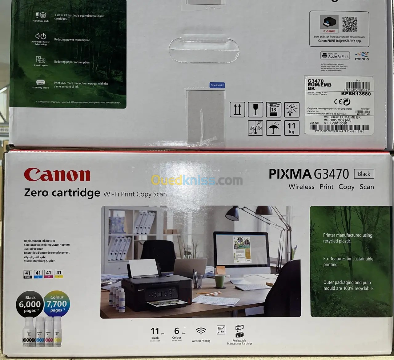 CANON PIXMA G3470 - MULTIFONCTION COULEUR A4 3-EN-1 - MEGATANK RESERVOIR D'ENCRE - USB - WIFI-