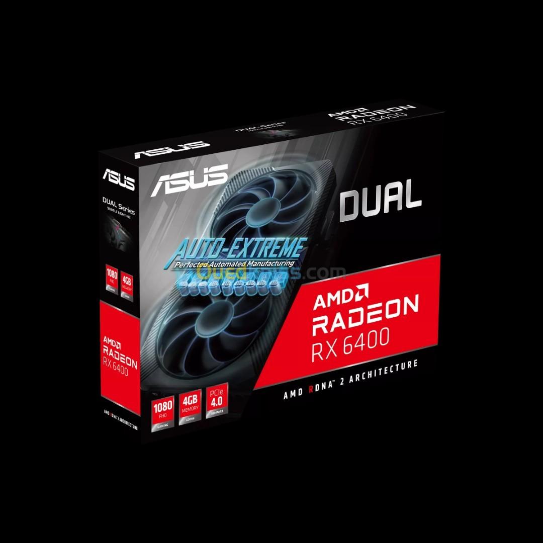 ASUS Radeon RX 6400 DUAL 4G - 4 Go GDDR6 - HDMI/DisplayPort - PCI Express