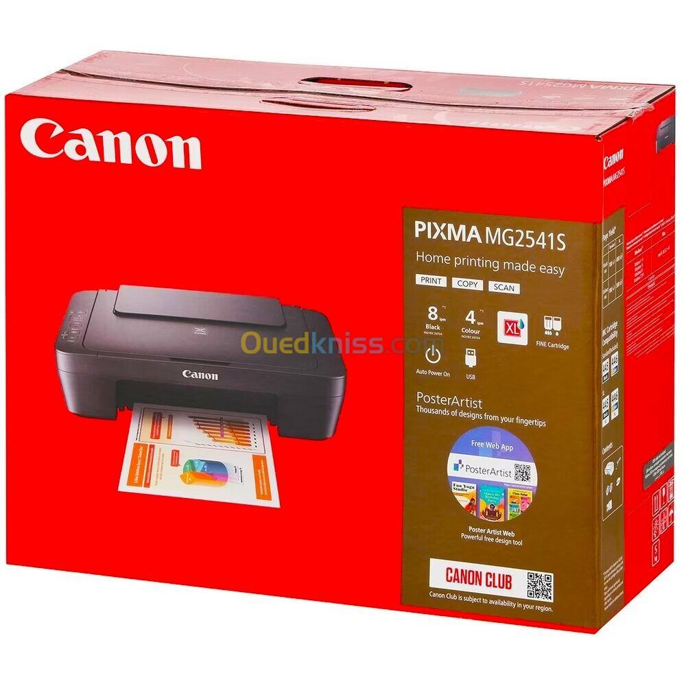 CANON PIXMA MG2541S - IMPRIMANTE A4 MULTIFONCTION - JET D'ENCRE - COLEURE - 4800 DPI - USB -