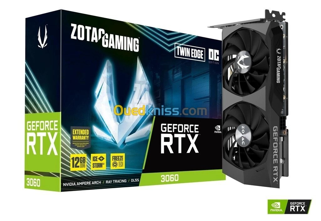 ZOTAC GEFORCE RTX 3060 TWIN EDGE OC 12 GO GDDR6 - 4K UHD - 15000 MHz - HDMI /DISPLAY - PCI EXPRESS