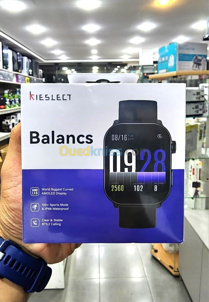 SMART WATCH KIESLECT BALANCE - Bluetooth - 2.1" AMOLED - CURVED - SPORT - WATERPROOF - CUIR - NOIR