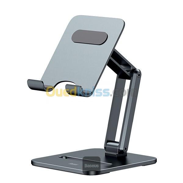 BASEUS DESKTOP BIAXIAL FOLDABLE METAL STAND - POUR TABLETTE - ALLIAGE ALUMINIUM - GRIS SIDÉRAL