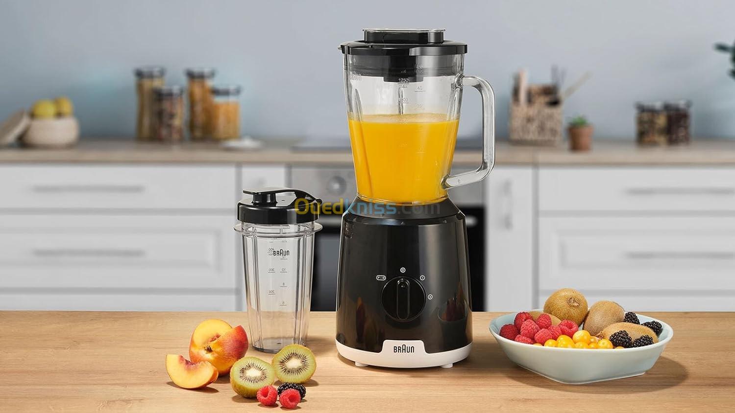 Blender BRAUN JB1051BK avec récipient en verre de 1,5 l à 2 vitesses 