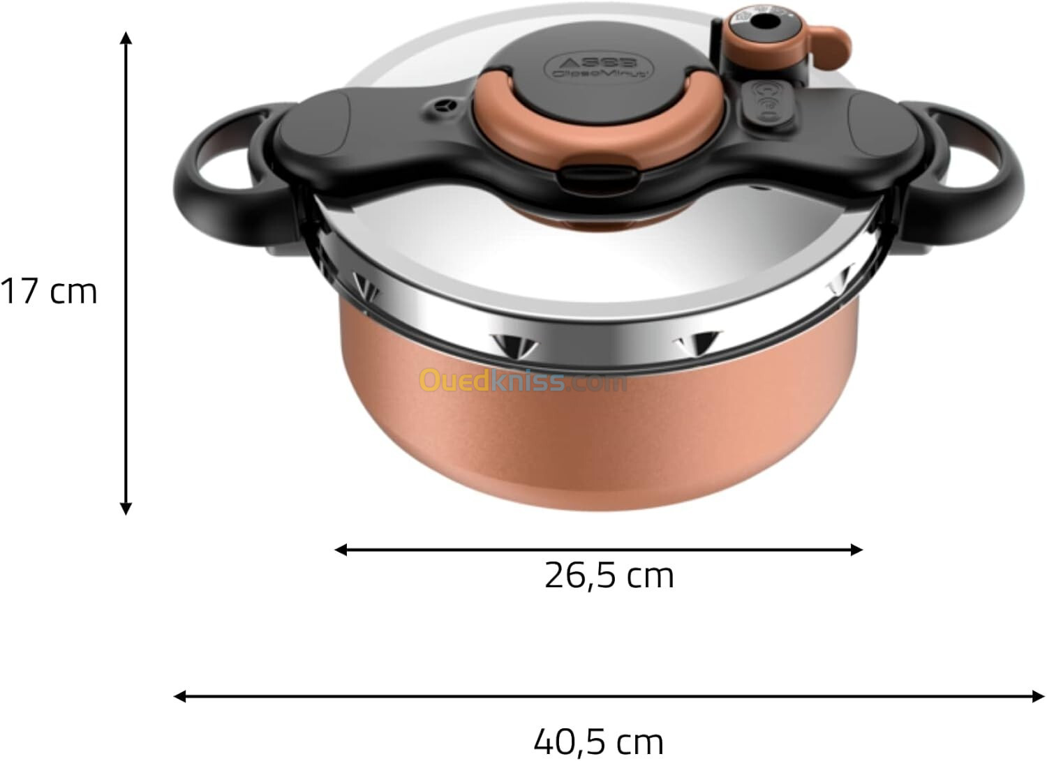  Cocotte-Minute Seb ClipsoMinut' Duo Effet Cuivre 5L Revêtement antiadhésif Induction P4705101 