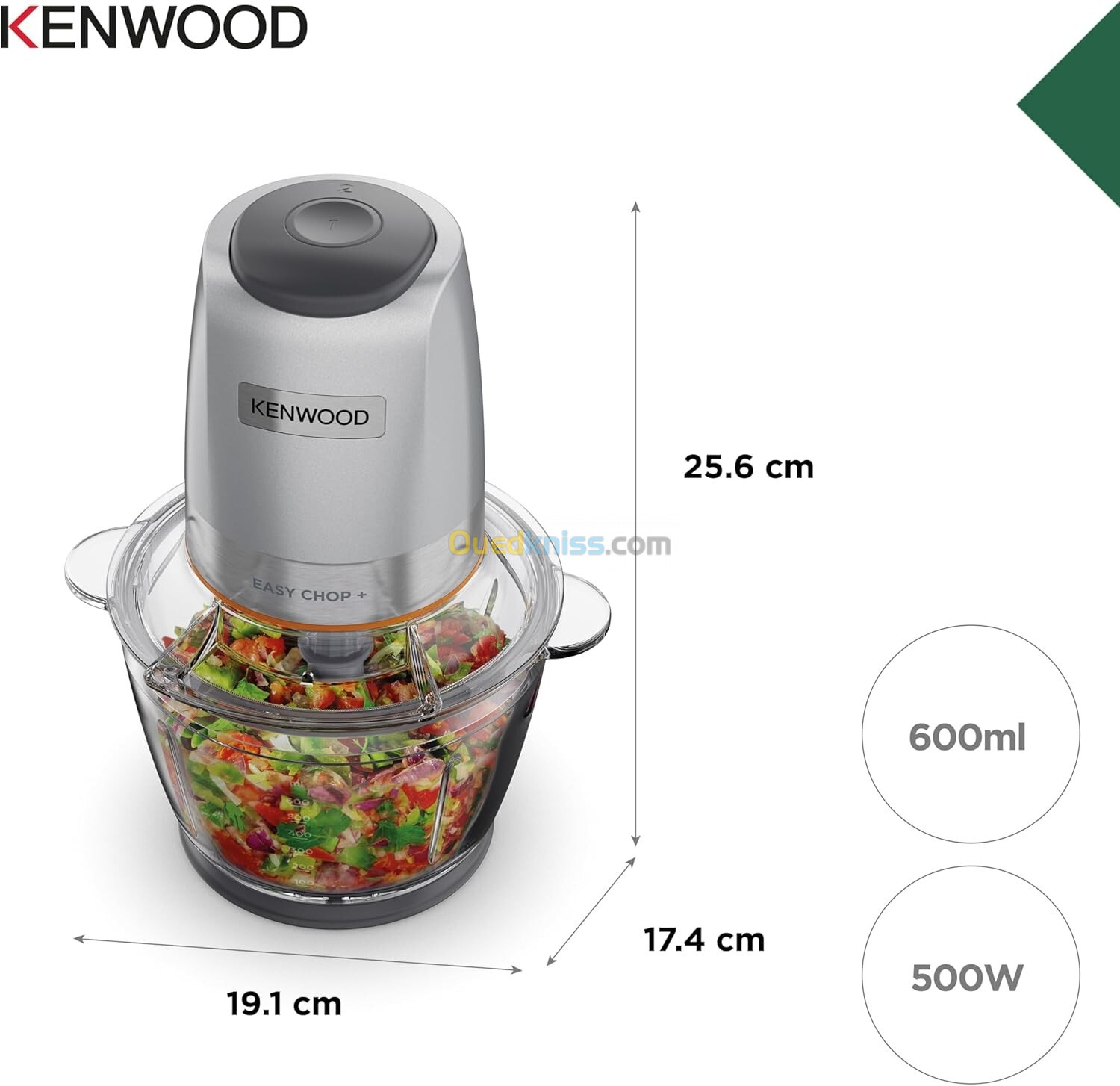 Mini Hachoir Kenwood Easy Chop+ CHP62.400SI 500 W Silver