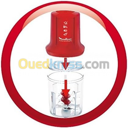  Hachoir Moulinex  Électrique - AT714G32 - Multi Moulinette 3 En 1 - Rouge