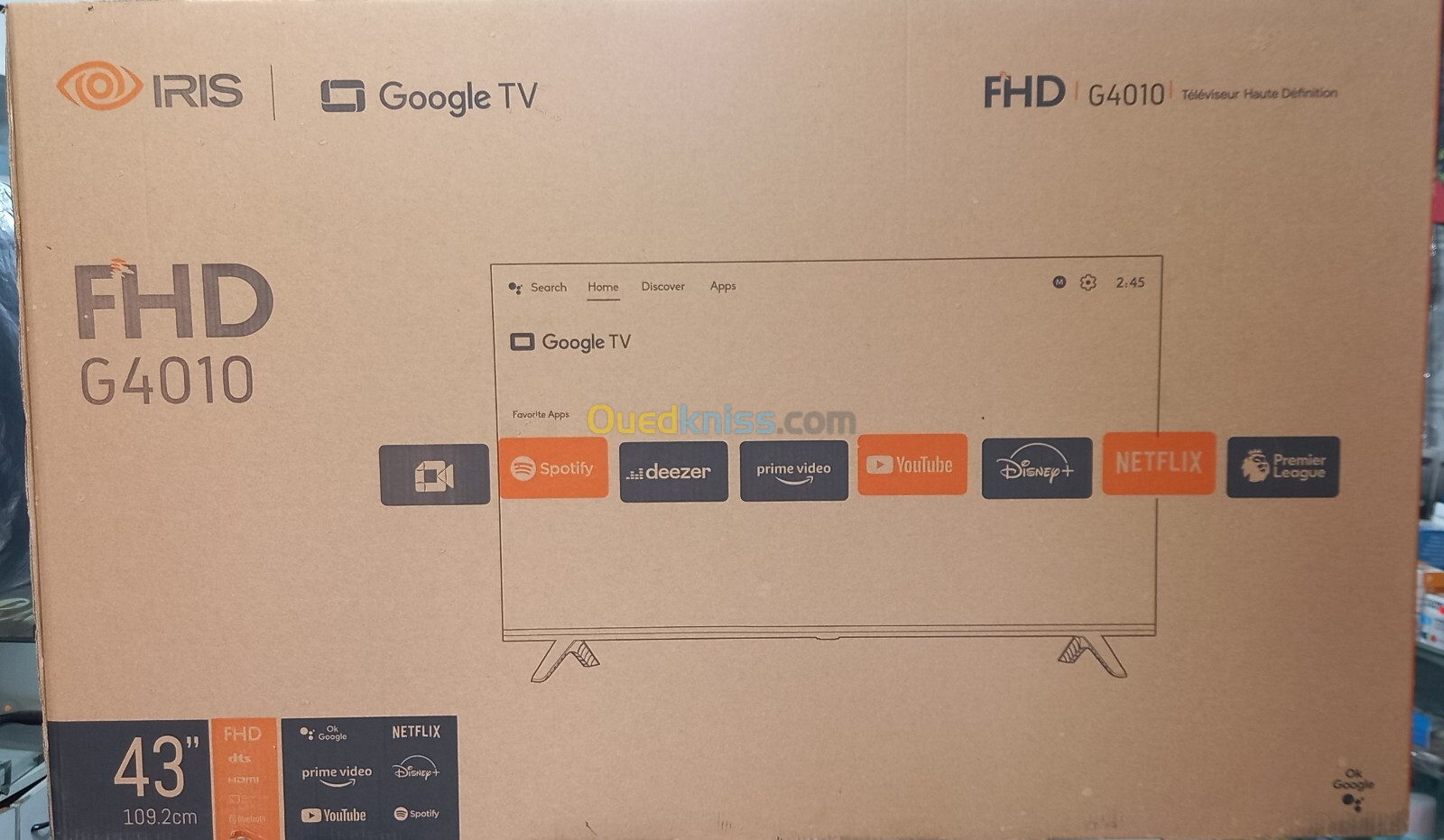 TV IRIS 43 POUCES FHD GOOGLE TV G4010