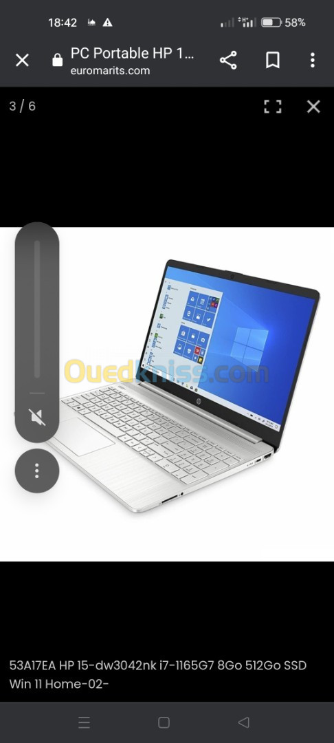 PC PORTABLE HP 15-Dw3019nk I3-1115G4/4G/256SSD/ WIN10/15.6