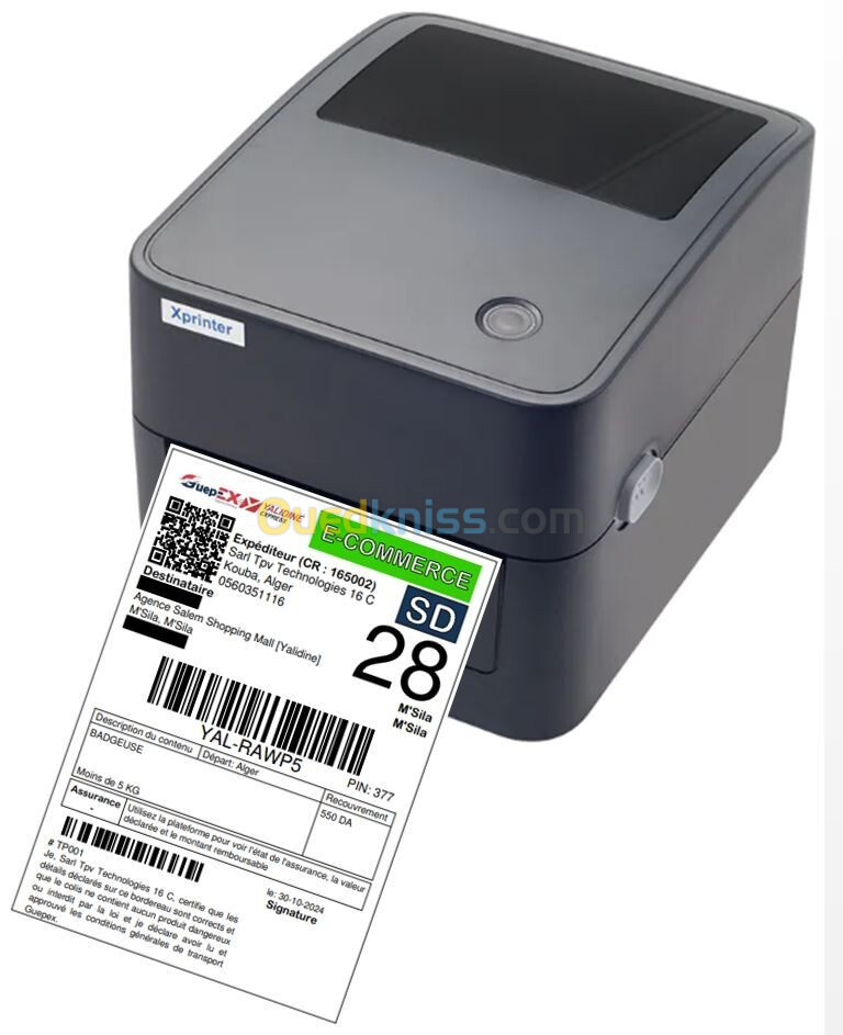 IMPRIMANTE CODE A BARRE XPRINTER XP-410B USB / BT 