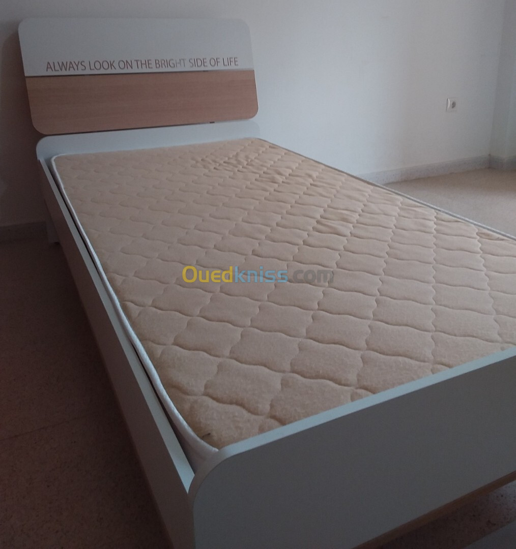 Grand Lit Adolescent avec Matelas, Une Place, 1mx2m, Importation, Premier Choix