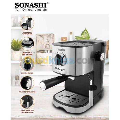 SONASHI Cafetière mini model 15Bars Capacité 1.L 850W SCM-4963