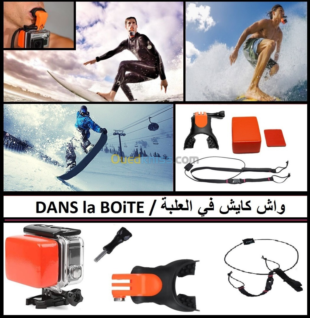 Fixation bouche pour GoPro action cam KiteSURF