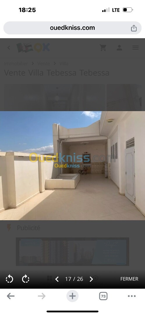 Vente Villa Tébessa Tebessa