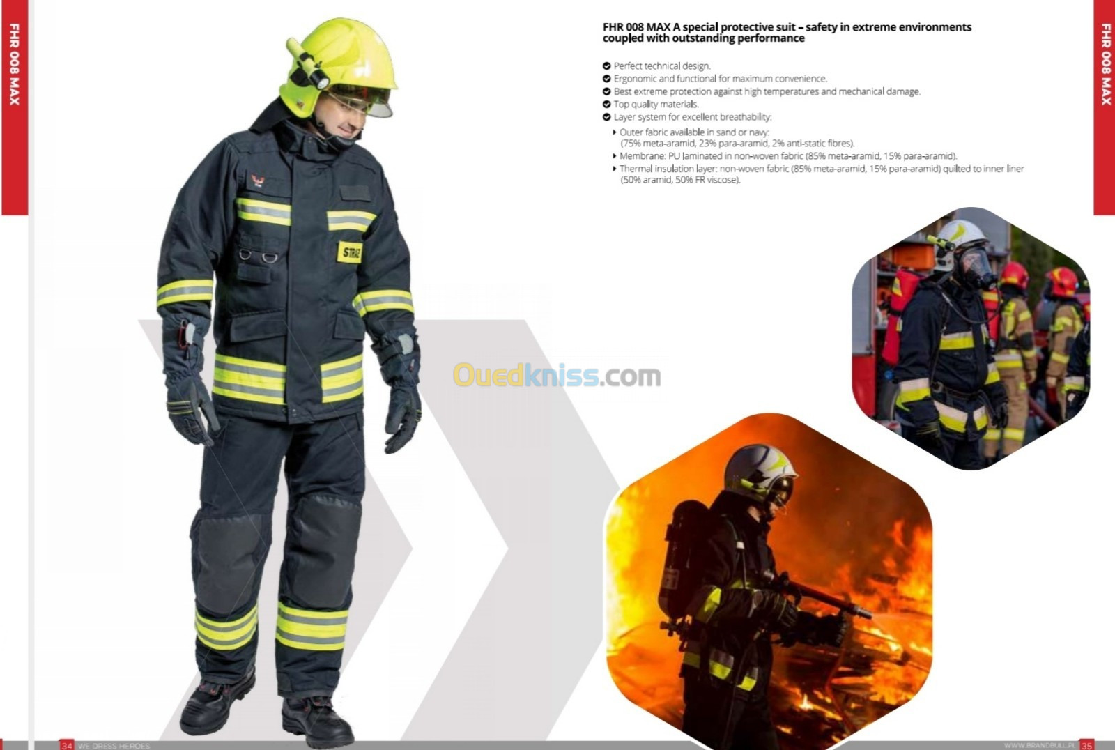  Tenue de feu et d'intervention en textile pour sapeurs-pompiers  