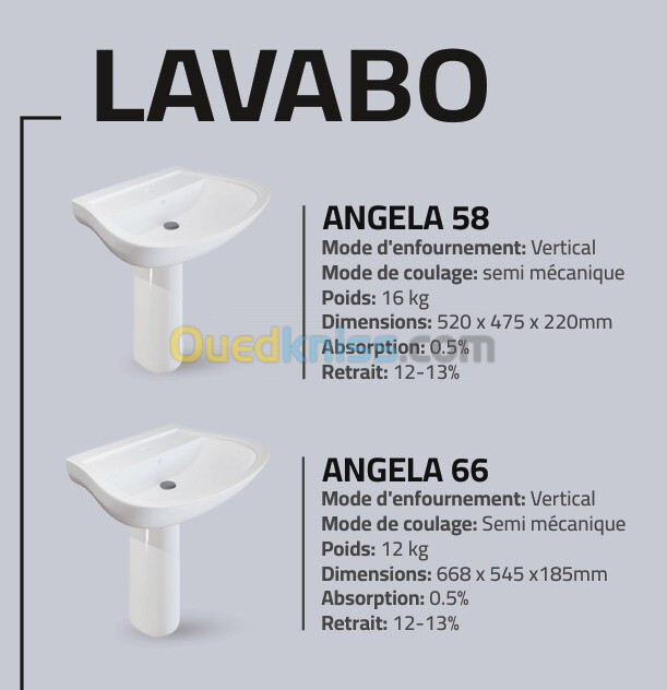 Lot de Sanitaires (Lavabos, Lave mains, vasques)