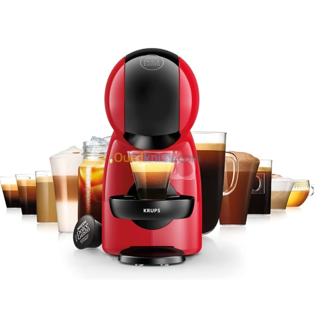 Machine À Café Krups 15 Bars Nescafé Dolce Gusto Piccolo XS Rouge,KP1A3510 ( 60 CAPSULES OFFERTES)