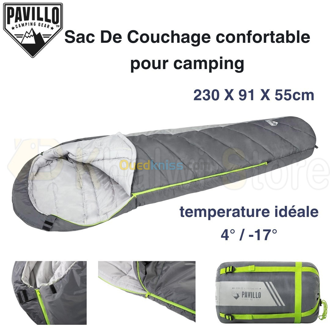 Des Sacs de couchages pour camping Pavillo Confortable et Haute Qualité 