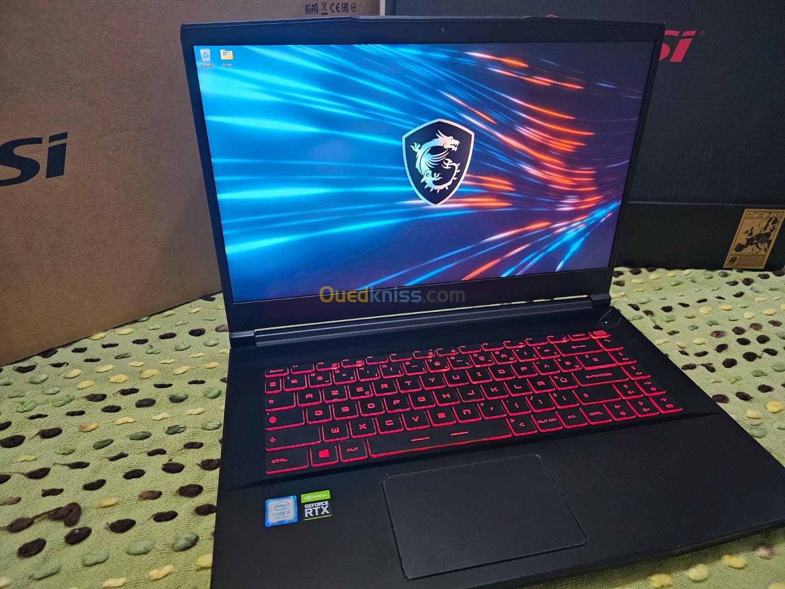 PC Portable 15.6" MSI - Full HD 120 Hz, i5-9300H, RAM 8 Go, SSD 512 Go + 1To, RTX 2060