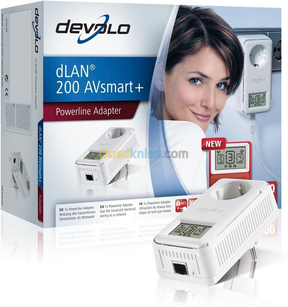 CPL Devolo Dlan 200 Mb/s HD prise électrique et afficheur LCD intégrés Pack  de 2 - Alger Algérie
