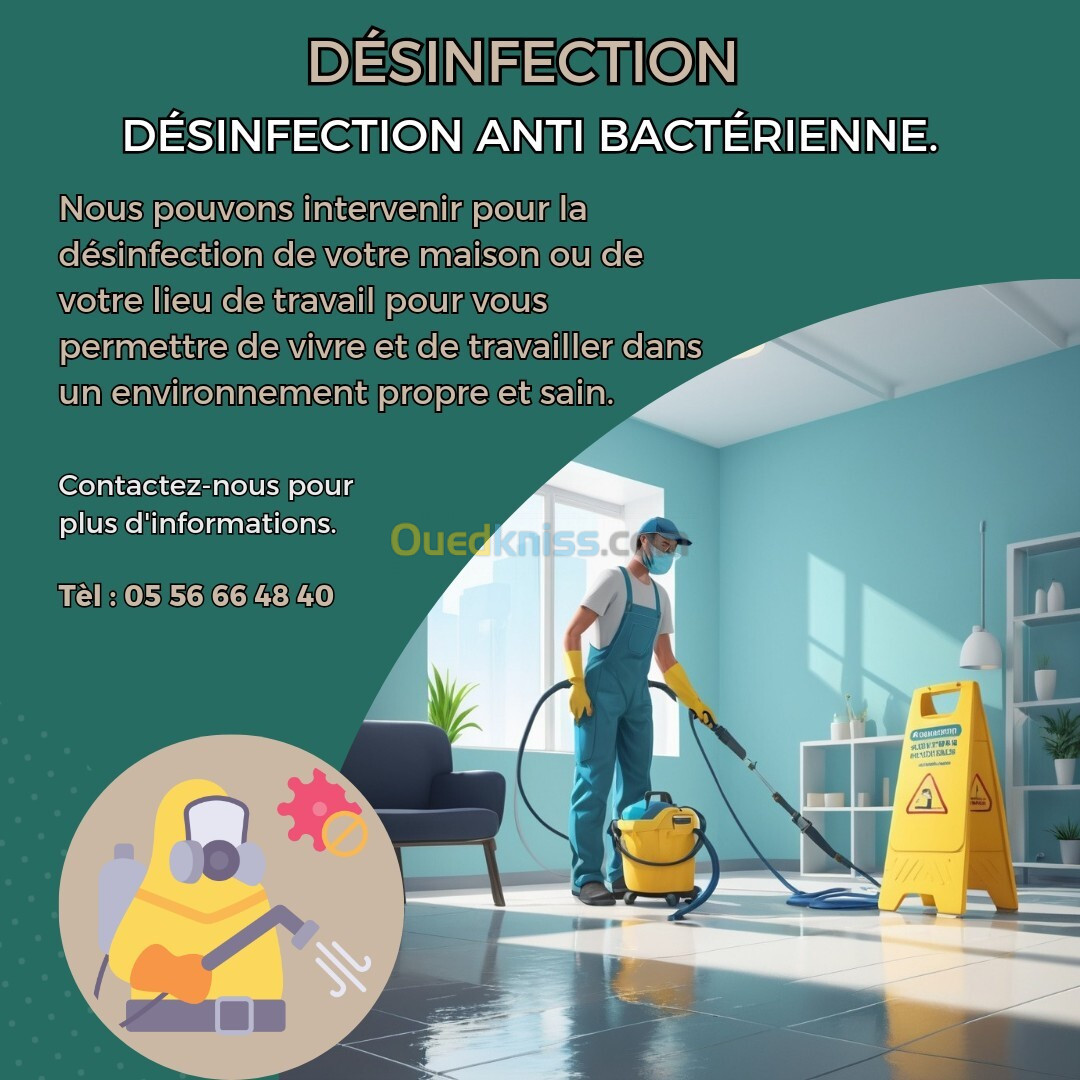 Dératisation, désinsectisation et désinfection.