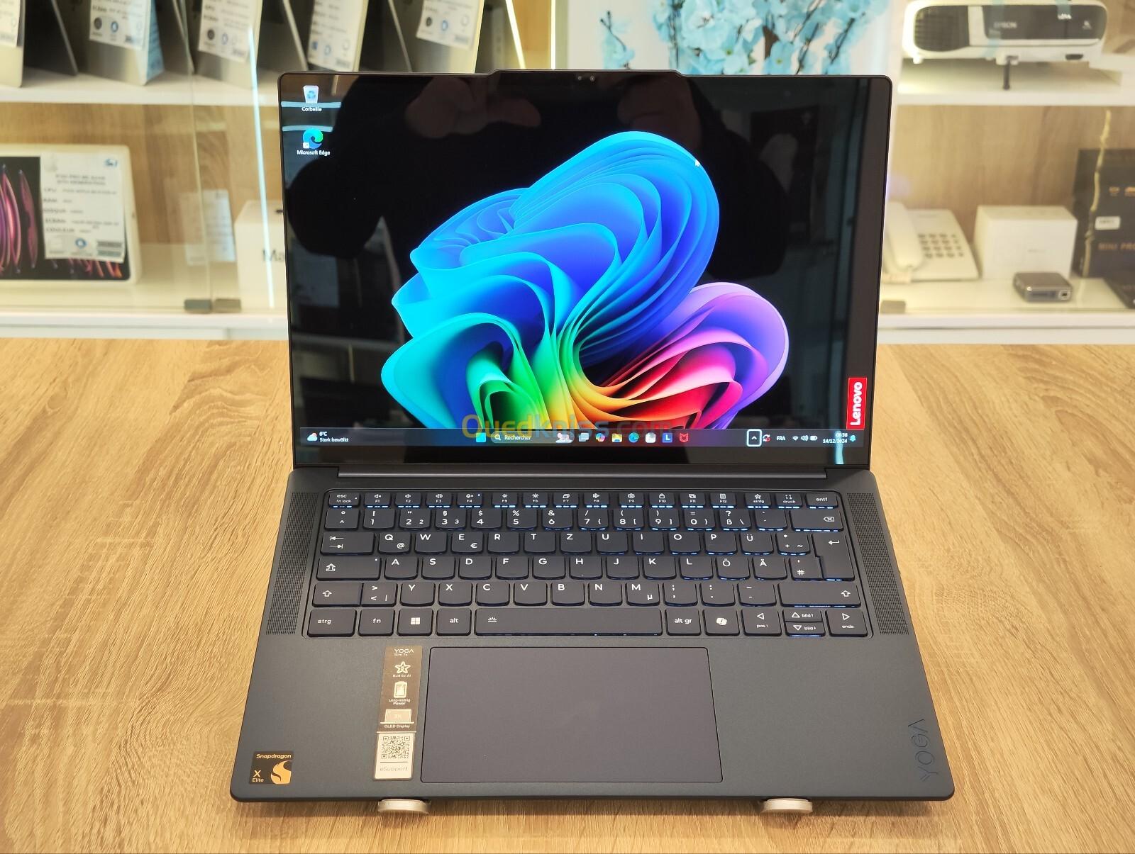 LENOVO YOGA SLIM-7 14Q8X9 Snapdragon X Elite 32Go DDR5 1TB NVMe 14.5" 3K OLED 90Hz TACTILE win 11