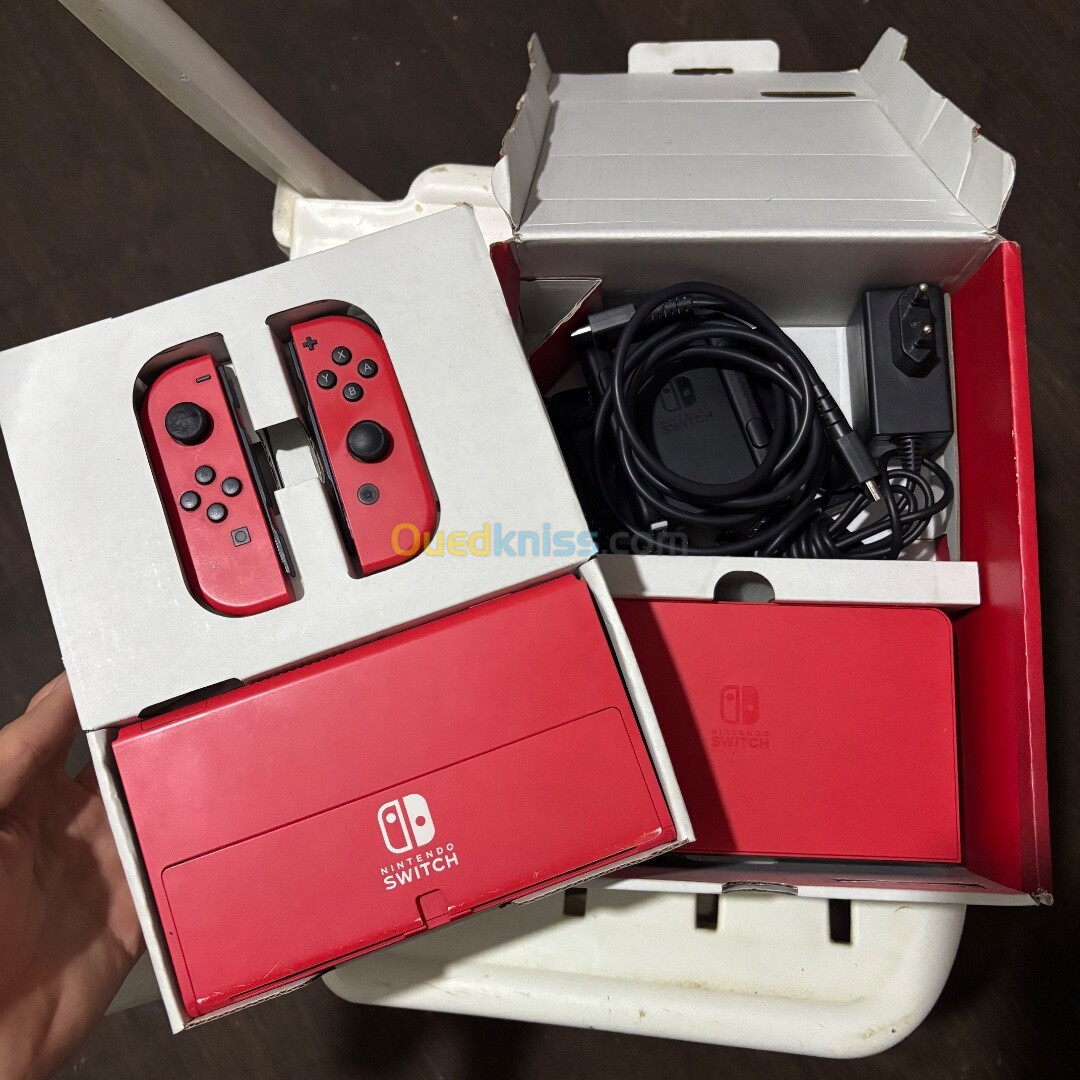 Nintendo switch oled edition mario flashé puce carte memoire 128gb 30 jeux installés 