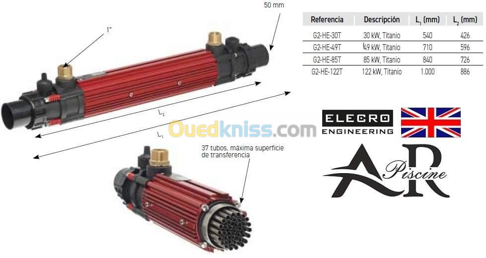 Echangeur de chaleur tubulaire en titanium 