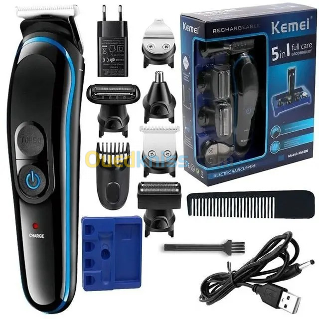 Kemei tondeuse électrique 5 in 1 ful carre pour hommes km-690