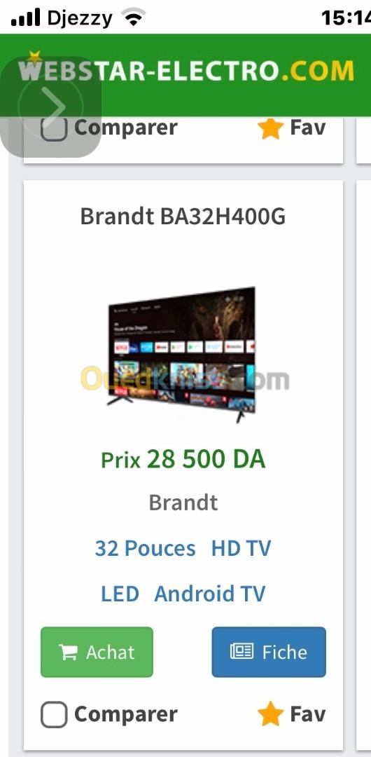 Tv Brandt 32 pouces