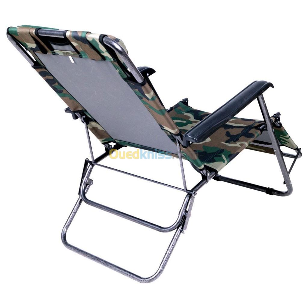  Chaise Longue Pliable et réglable, Portable et Durable Motif Camouflage