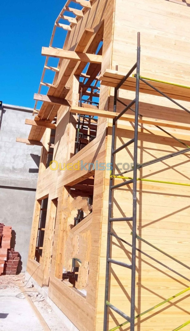 Construction des chalets et kiosque en bois 