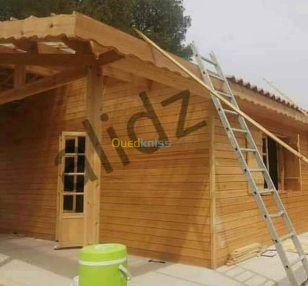 Construction des chalets et kiosque en bois 