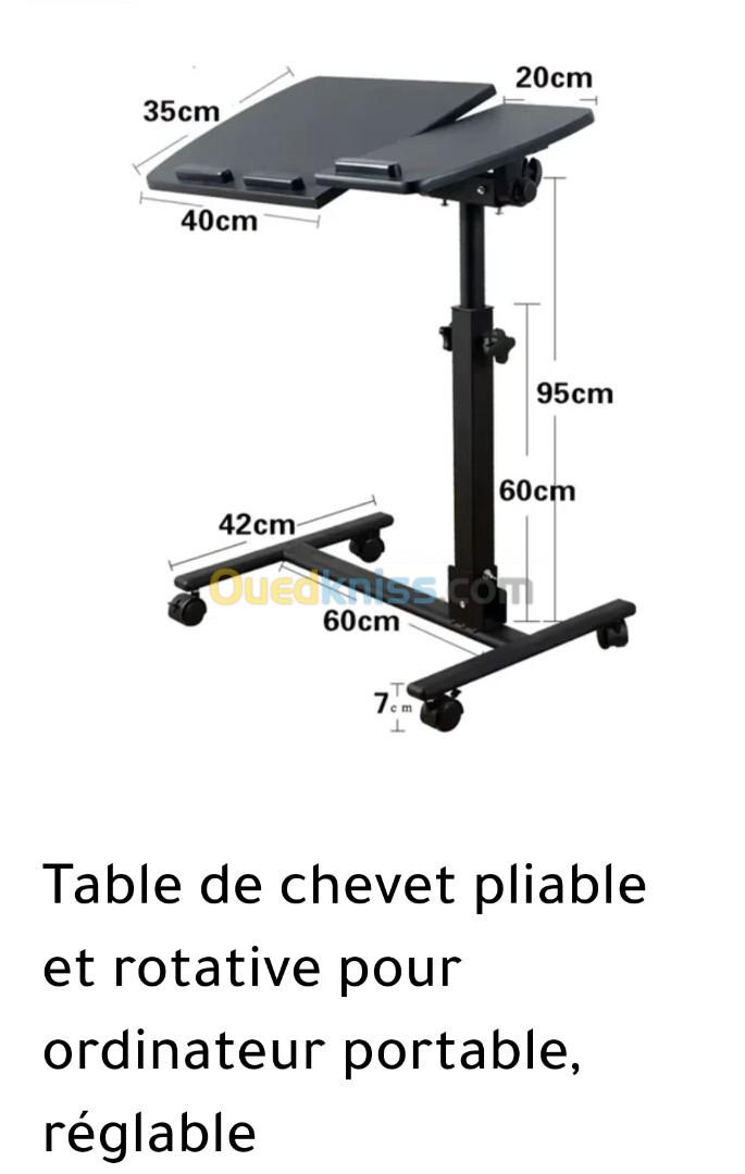 Table de chevet pliable rotative 