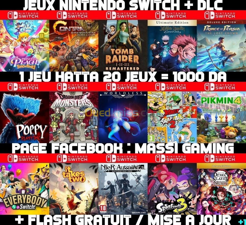 INSTALLATION JEUX NINTENDO SWITCH FLASHÉE / PUCÉE (+ FLASH GRATUIT + DLC + MISE A JOUR) *