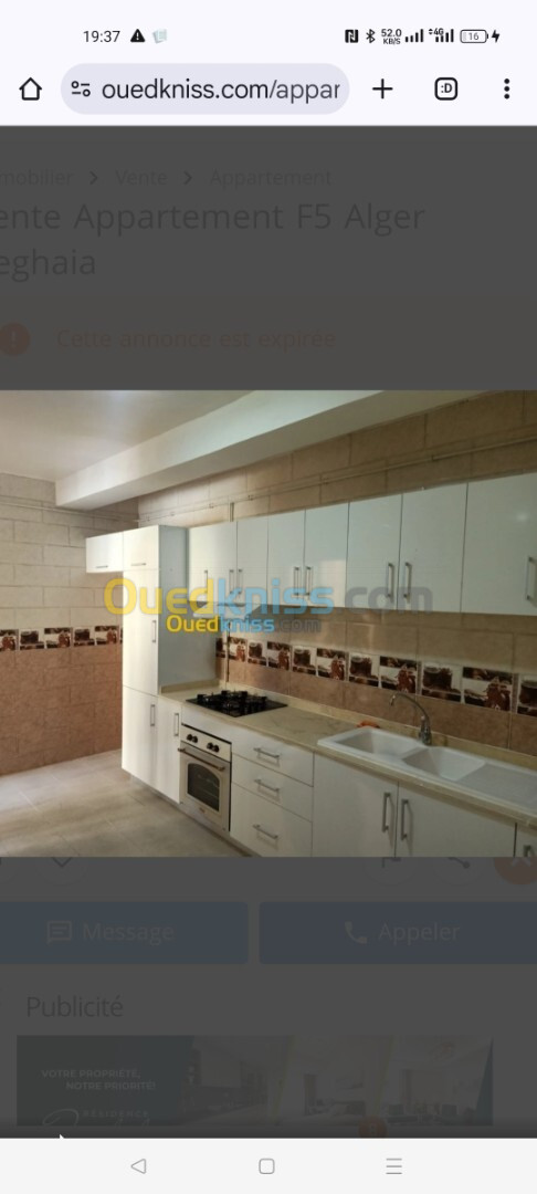 Vente Appartement F4 Alger Reghaia