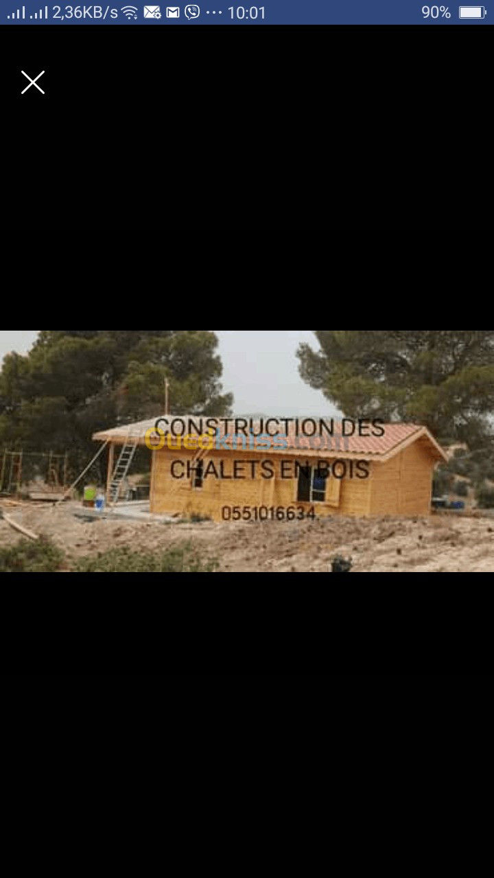 Construction des bungalow et chalets et buvette en bois