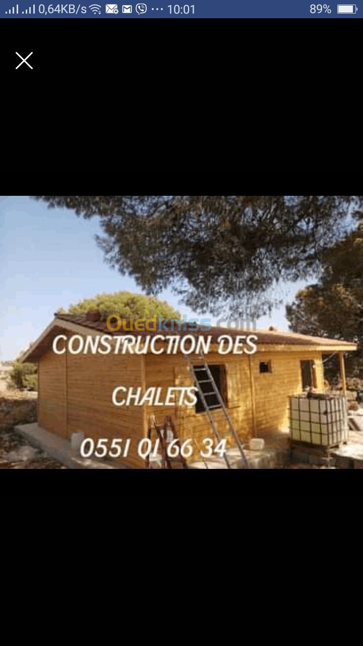 Construction des bungalow et chalets et buvette en bois