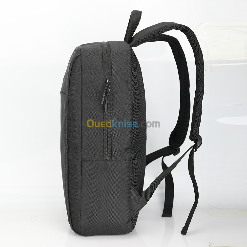 Sac à dos Noir impermeable Laptop sérigraphie simple de haute qualité - حقيبة ظهر بسيطة مضادة للماء