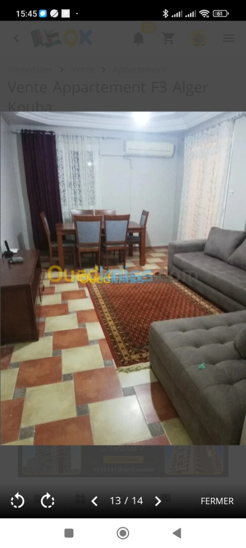 Vente Appartement F3 Alger Kouba